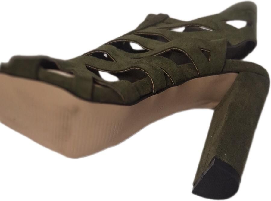 Kayla -BLACK-OPENGEWERKTE PUMP-SOFT SUEDELOOK-HAK