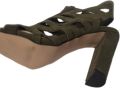 Kayla -BLACK-OPENGEWERKTE PUMP-SOFT SUEDELOOK-HAK - Zwart