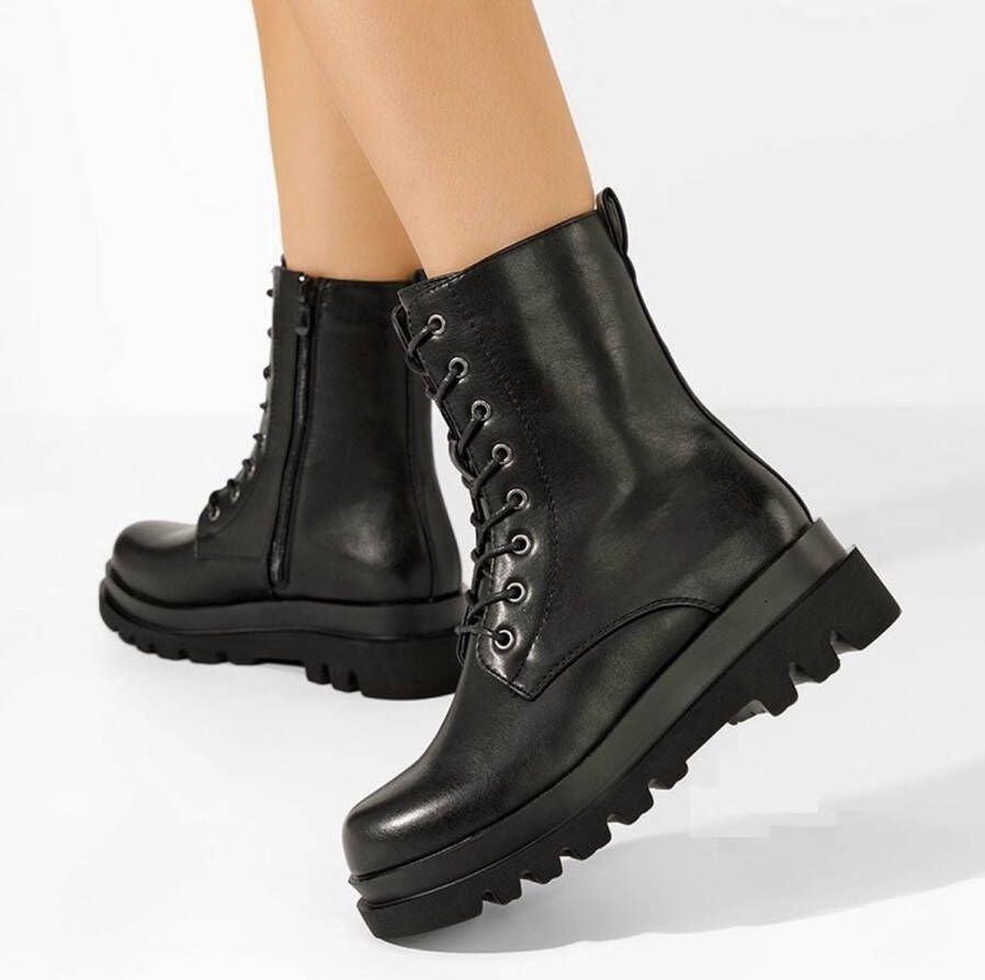 Kayla Shoekueen Dames Enkellaarzen Zwart