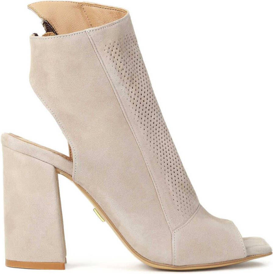 Kazar Dames beige peep toe laarzen Beige Dames
