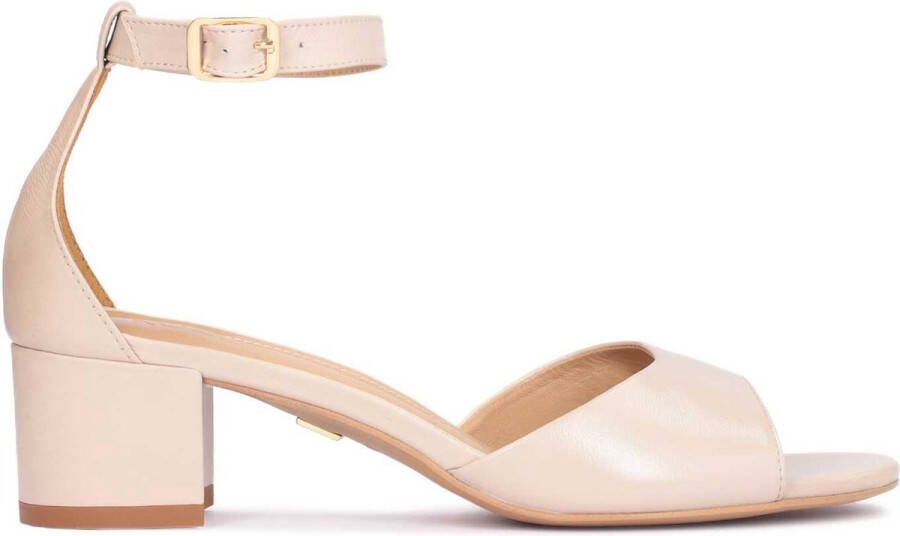 Kazar Beige sandalen voor dames op een comfortabele hak Beige Dames