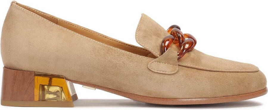 Kazar Beige half shoes with chain on an original heel