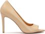 Kazar Beige leren peep toe hoge hakken pumps Beige Dames - Thumbnail 3