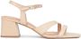 Kazar Beige leren sandalen op een brede hak - Thumbnail 1