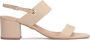 Kazar Beige leren sandalen op een brede hak - Thumbnail 1