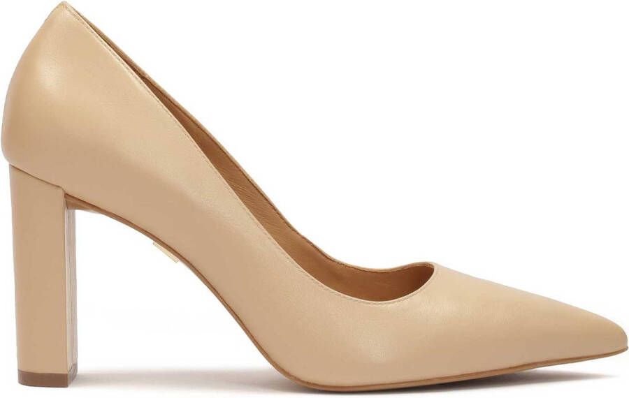 Kazar Beige pumps on a narrow post