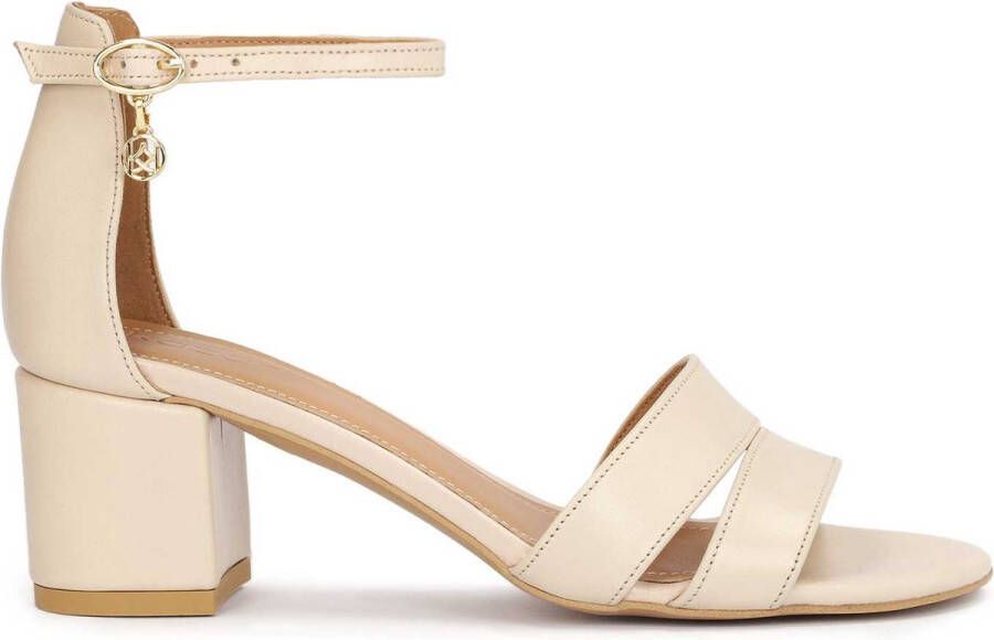 Kazar Beige sandals on a wide heel