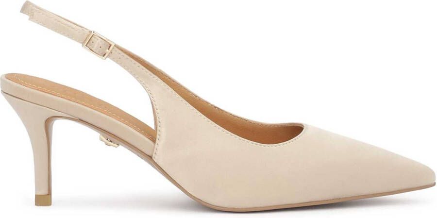 Kazar Beige wedding pumps with pointed nose made of fabric