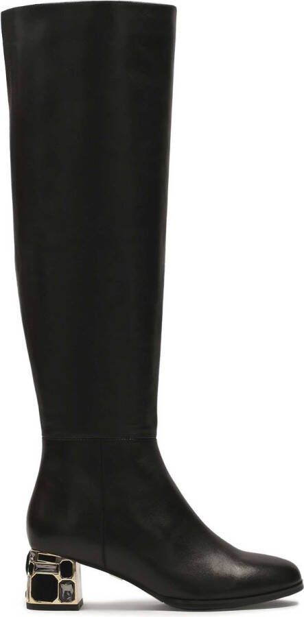Kazar Black boots with decorated heel