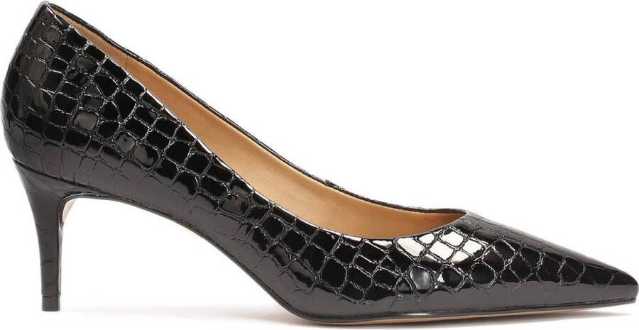 Kazar Black embossed leather pumps