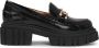 Kazar Zwarte platte schoenen met een ketting op een lug zool Black Dames - Thumbnail 1