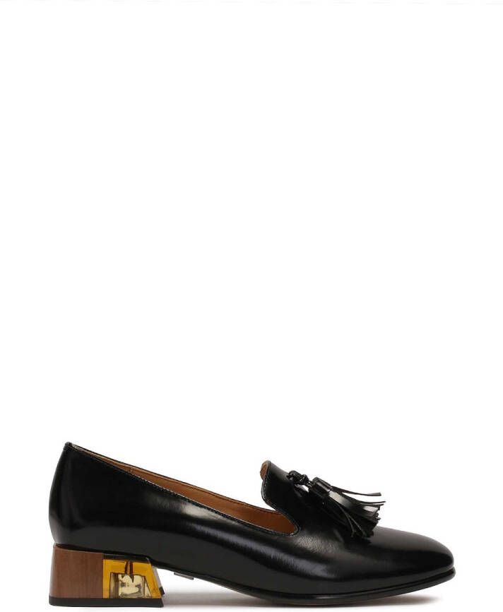 Kazar Zwarte halfschoenen met versierde hak Black Dames