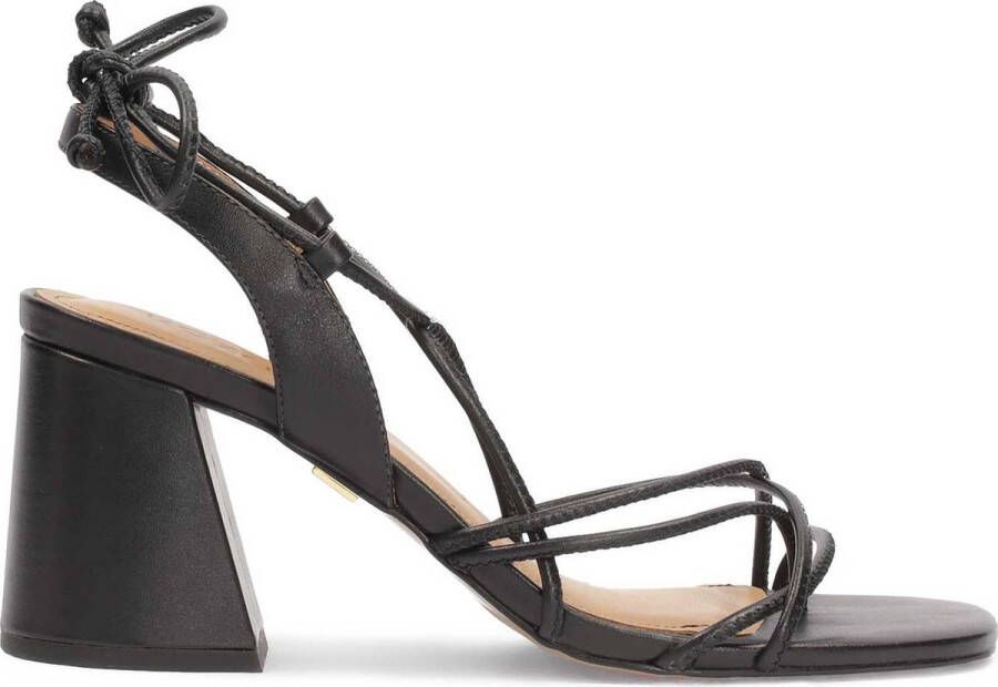 Kazar Black laced sandals on a block heel
