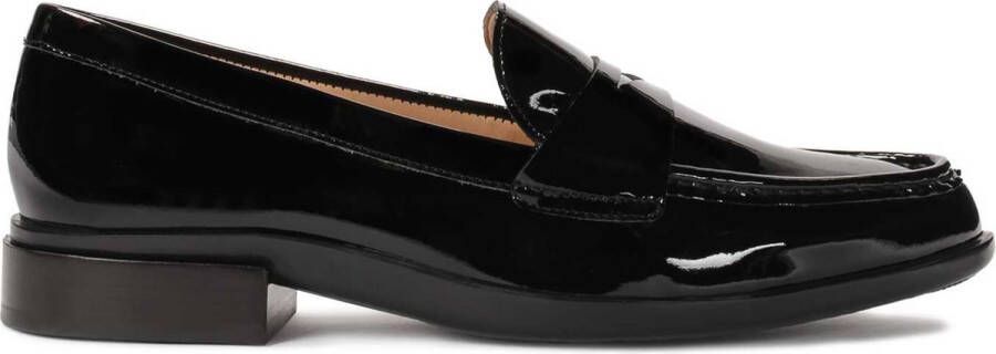 Kazar Black lacquered loafer flat shoes