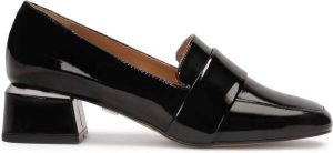 Kazar Black lacquered lords pumps with a wide heel