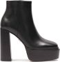 Kazar Zwarte leren laarzen met hoge plateauzool en hak Black Dames - Thumbnail 1