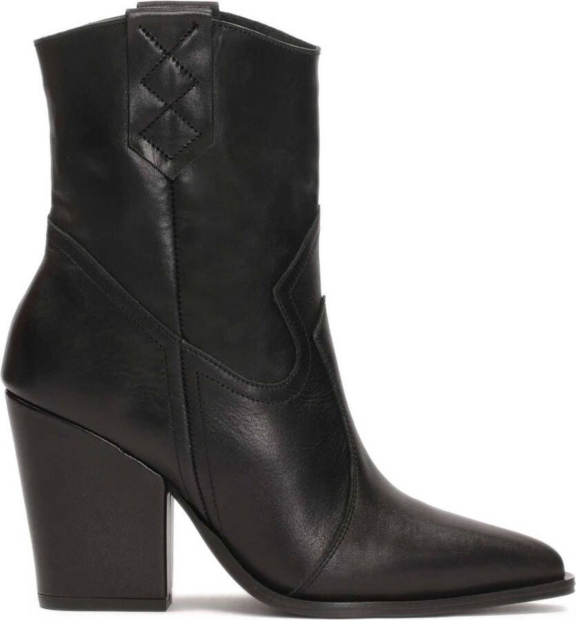 Kazar Black leather heeled cowboy boots