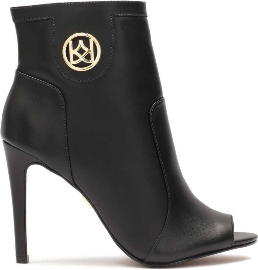 Kazar Zwarte leren peep toe laarzen Black Dames