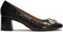 Kazar Black leather pumps embossed with animal print - Thumbnail 1