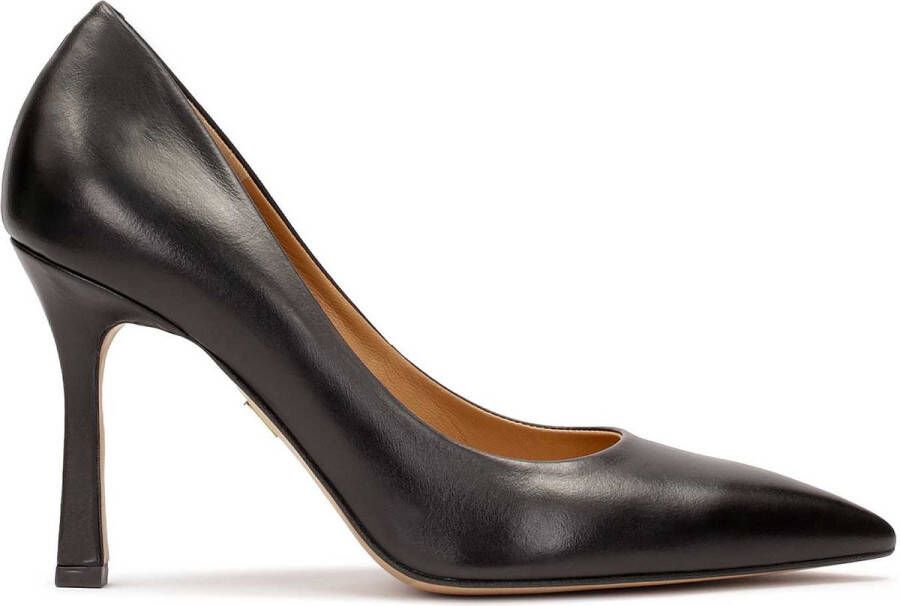 Kazar Black leather pumps with pointed toes