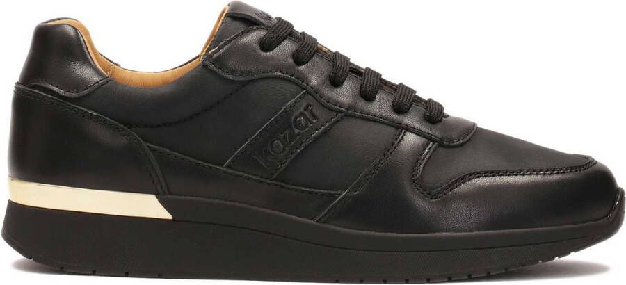 Kazar Black leather sneakers on a white sole