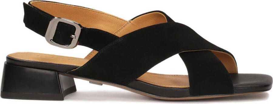 Kazar Black low sandals with criss-cross straps