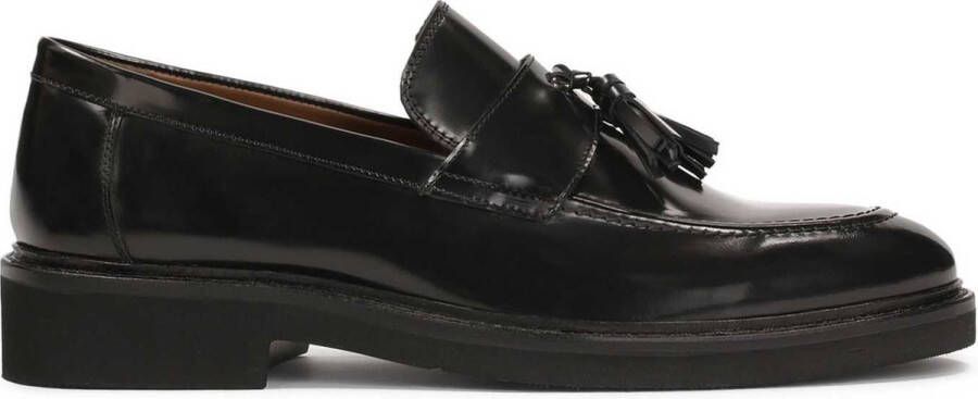Kazar Black men's loafers with a clutch