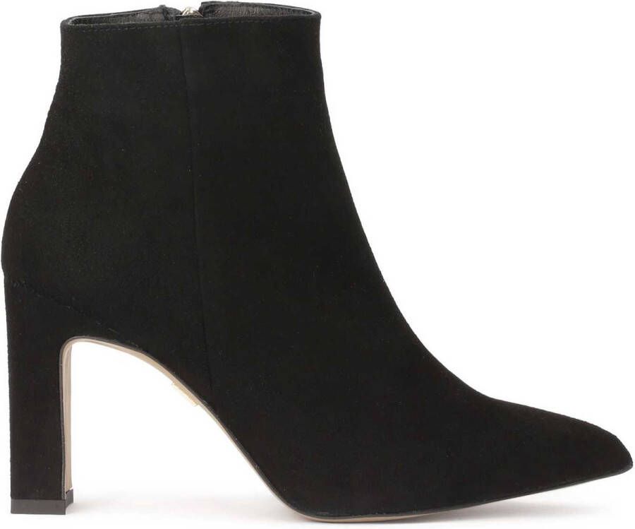 Kazar Black pointed-toe boots in soft suede