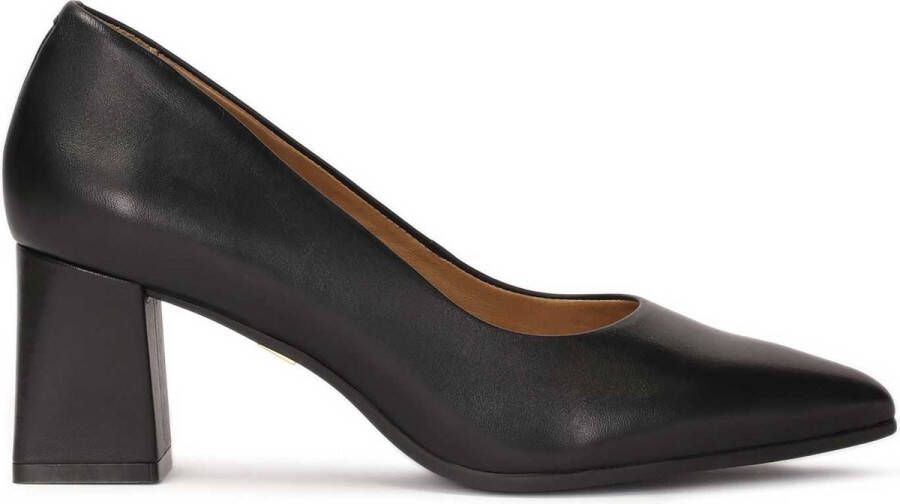 Kazar Black pumps with a wide shearling heel