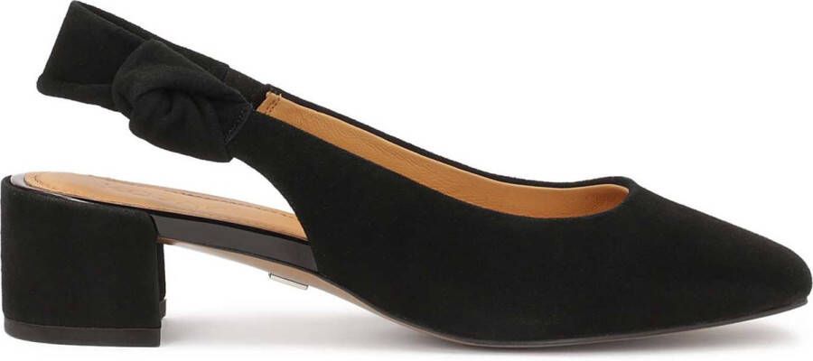 Kazar Black pumps with open heel and low stilettos