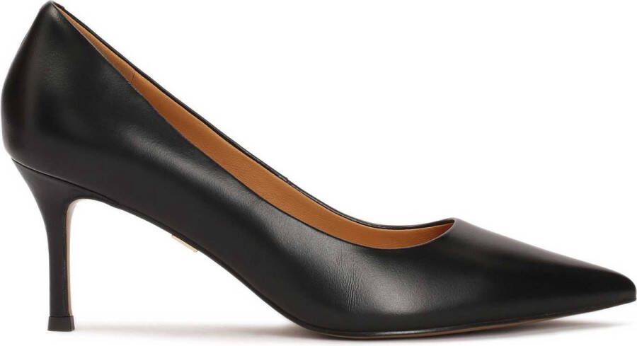 Kazar Black smooth leather pumps with a low heel