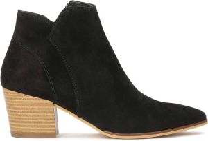 Kazar Black suede boots with a light heel