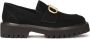 Kazar Zwarte suède schoenen met een groot monogram Black Dames - Thumbnail 1