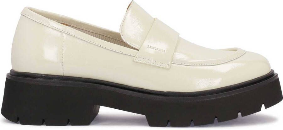Kazar Brown leather flat shoes on a lug sole