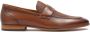 Kazar Brown loafers decorated with leather embossing - Thumbnail 1