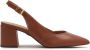 Kazar Brown pumps on a post with an open heel - Thumbnail 1