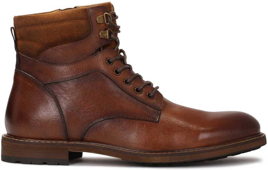 Kazar Brown smooth leather and suede boots