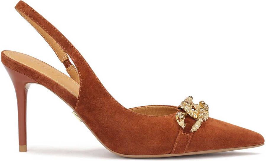 Kazar Bruine suède pumps met metalen decoratie Brown Dames