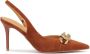 Kazar Brown suede leather pumps with a metal decoration - Thumbnail 1