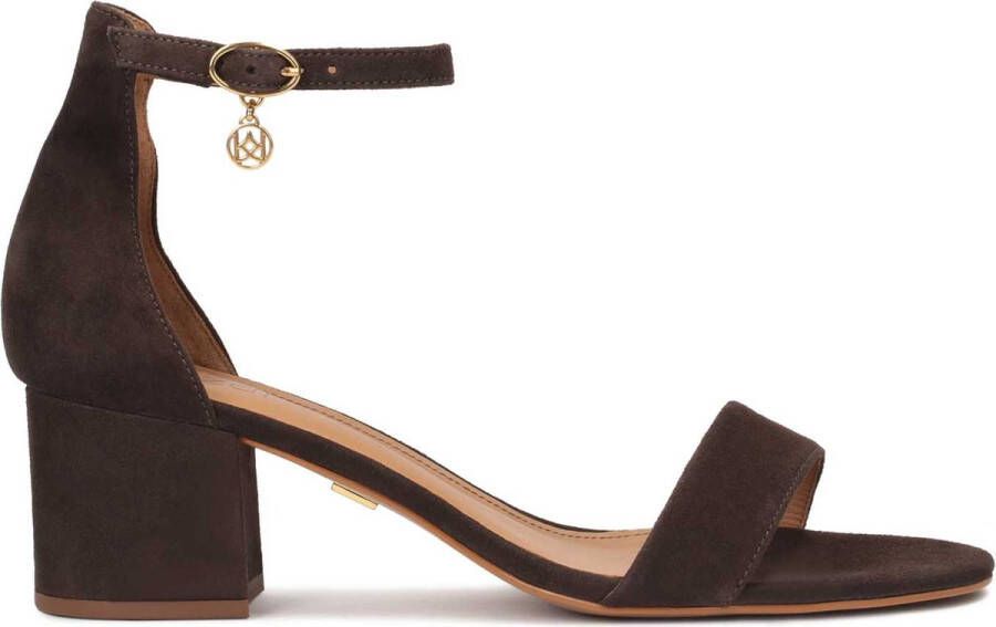 Kazar Brown suede sandals with a covered heel