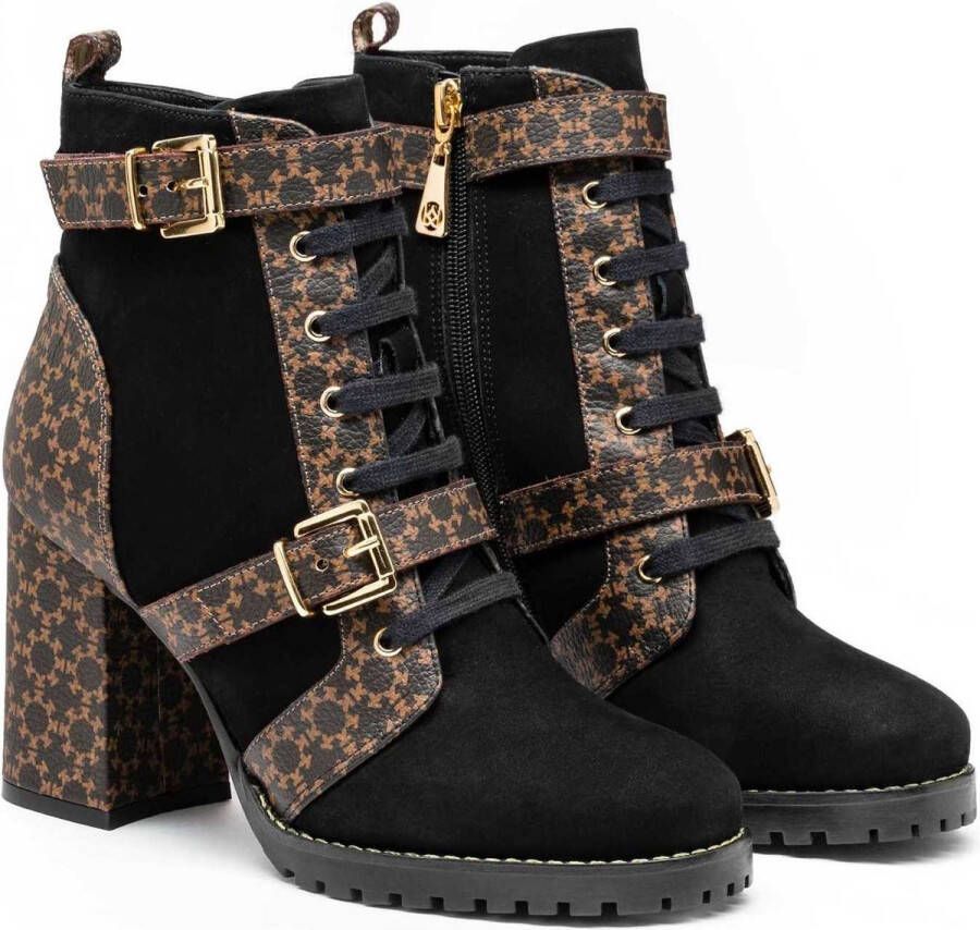 Kazar Dames bruine en zwarte laarzen Black Dames