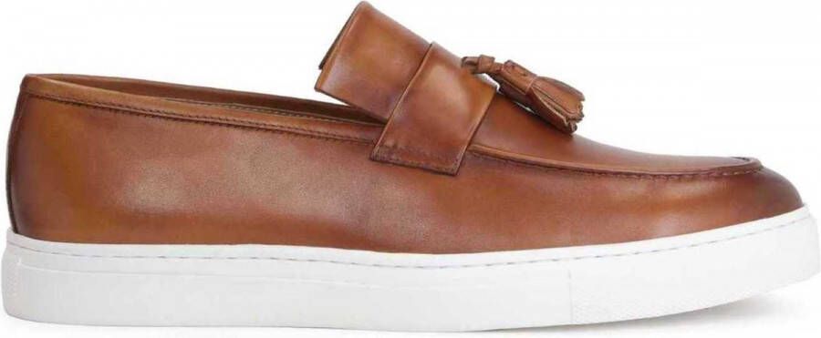 Kazar Chaussures décontractées en cuir brun pour hommes décorées de queues de pie