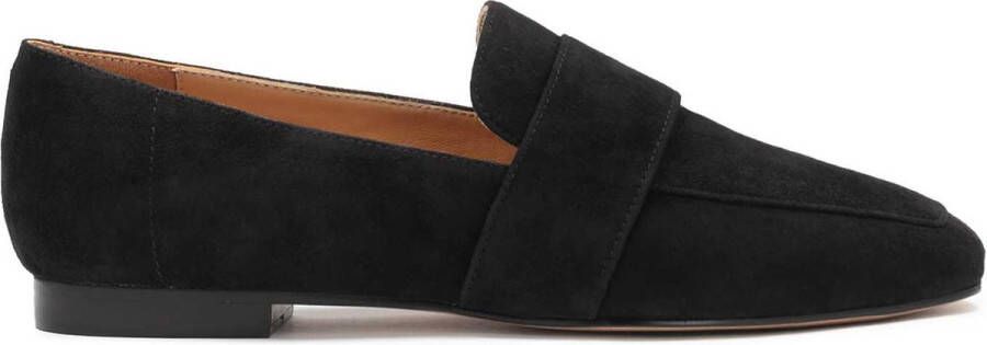 Kazar Classic black slip-on flat shoes made of suede