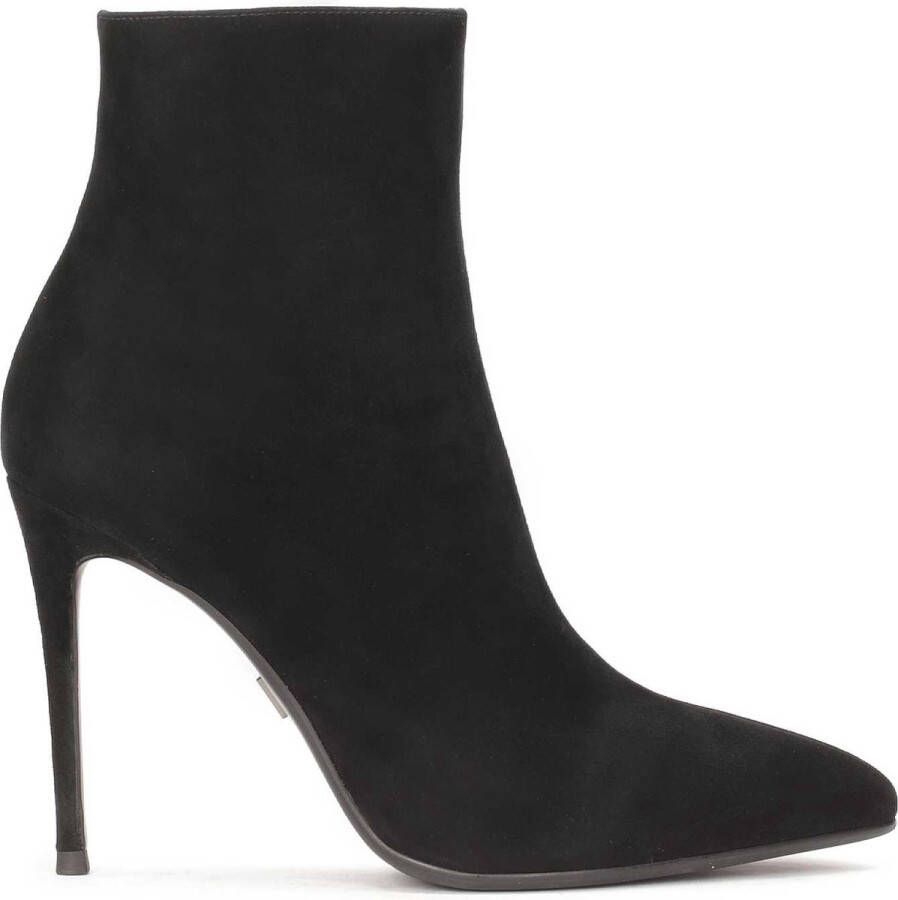 Kazar Classic black suede boots with stiletto heel