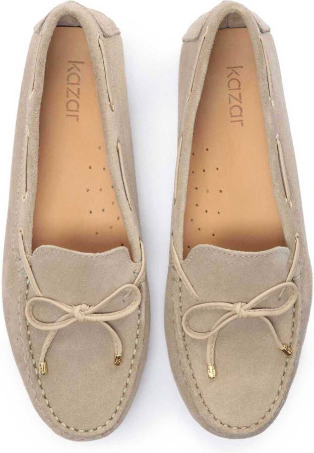 Kazar Dames comfortabele en tijdloze nubuck mocassins Beige Dames