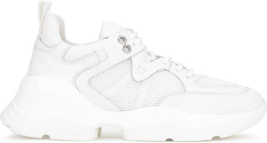 Kazar Comfortabele witte damessneakers gemaakt van leer en stof