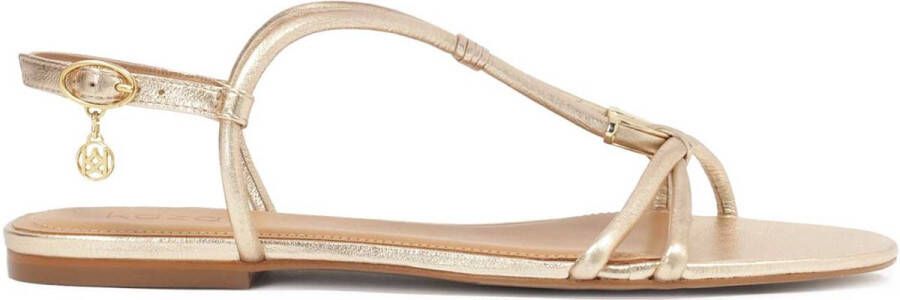 Kazar Comfortable gold sandals with metal embellishment
