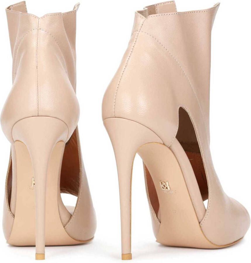 Kazar Dames beige peep toe laarzen