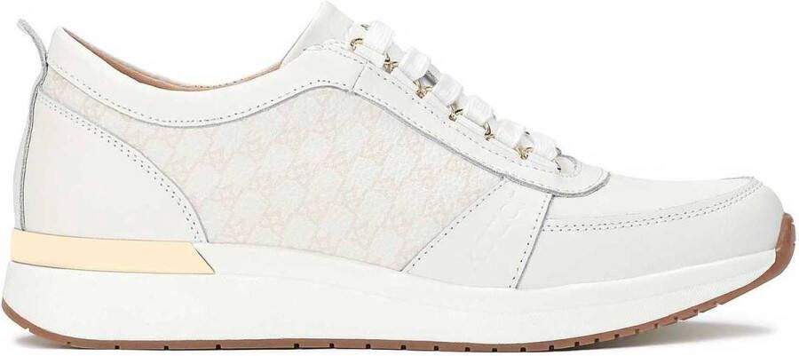 Kazar Dames sneakers in wit en beige