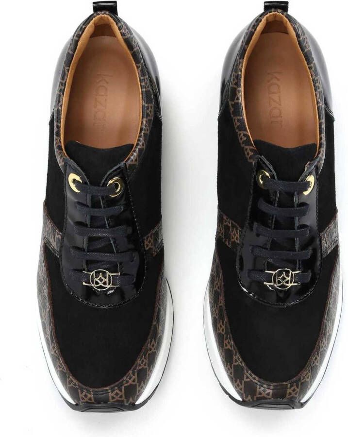 Kazar Dames zwarte en bruine sneakers Multicolor Dames